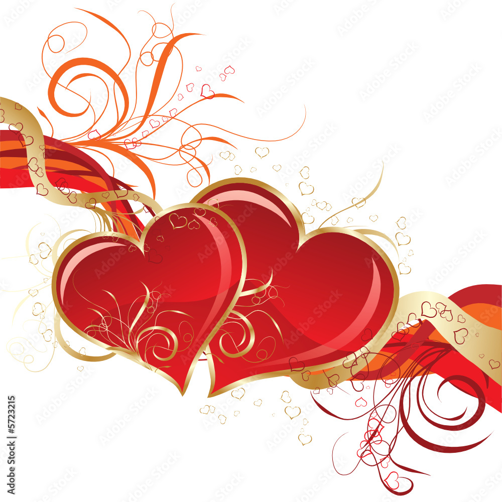 Valentines floral background, vector illustration