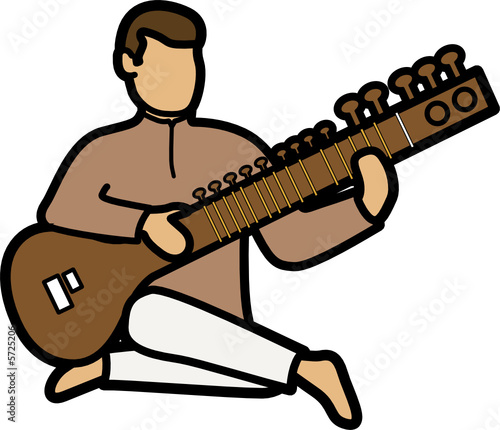 Man Playing Sitar