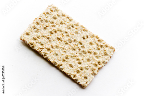 Healthy cracker with fibres isolated on white