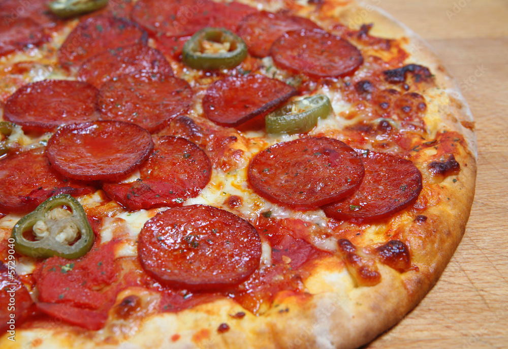 Pepperoni pizza with chiili peppers Pepperoni pizza with chiili peppers