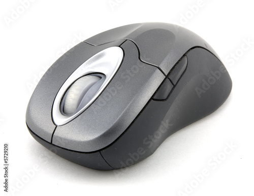 Wireless computer mouse isolated on white background.