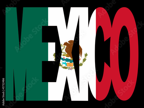 Mexico text with flag