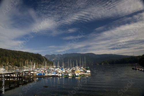 Boats at Harbor Deep Cove  Vancouver  Canada