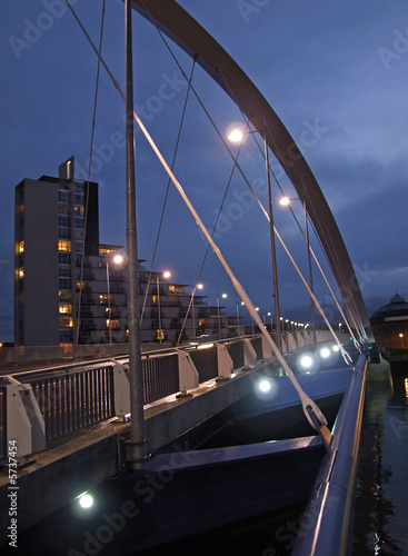 night view of the squinty bridge in glasgow 2 photo