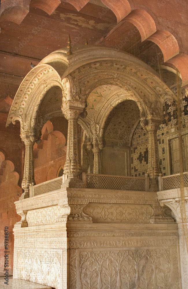 Throne of Mughal Emperor, Red Fort, Delhi, India