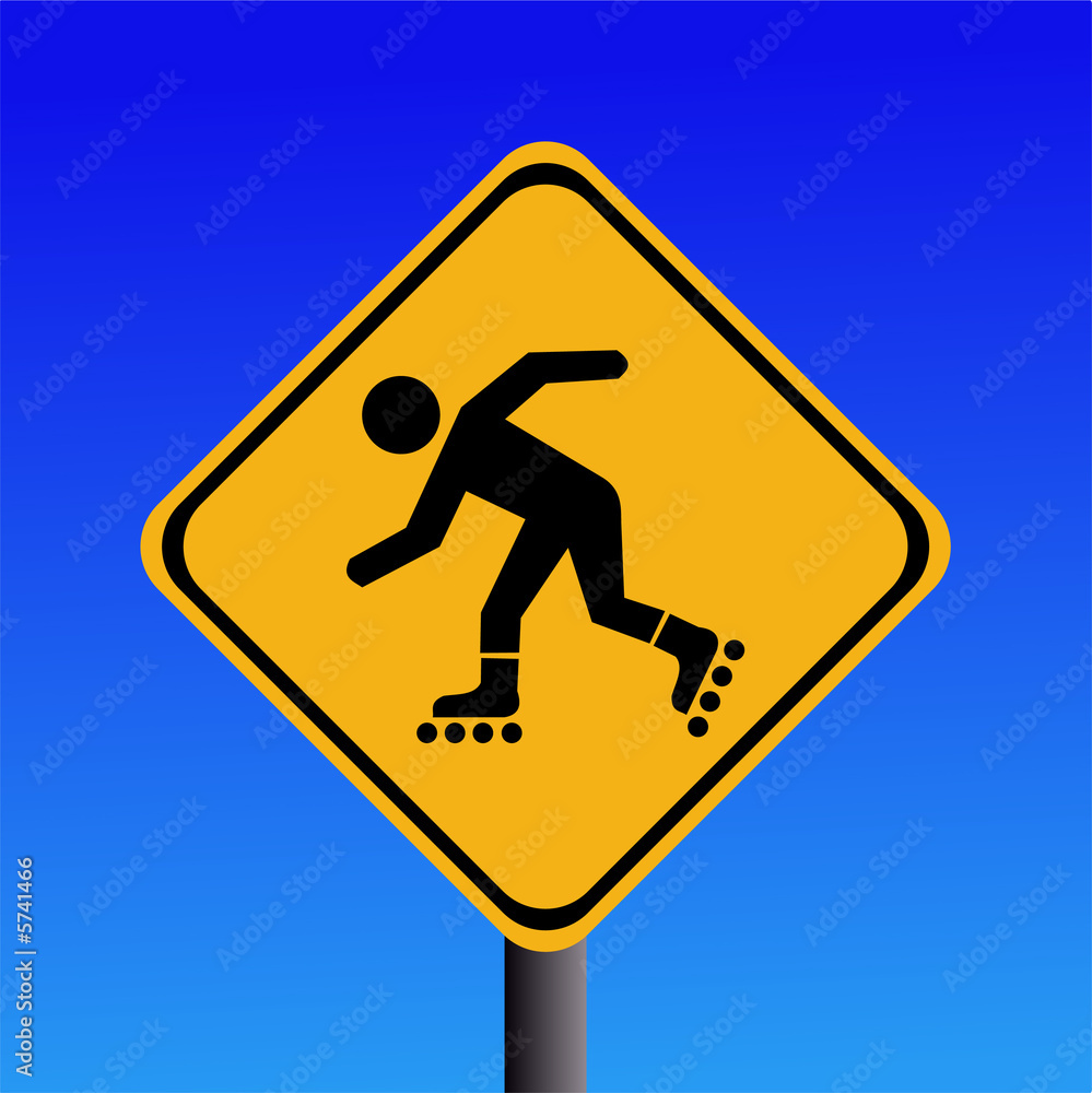rollerbladers ahead sign rollerbladers ahead sign