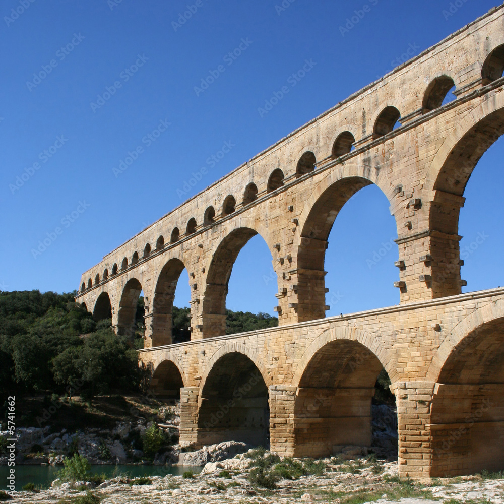 Roman aqueduct at Pont du Gard France