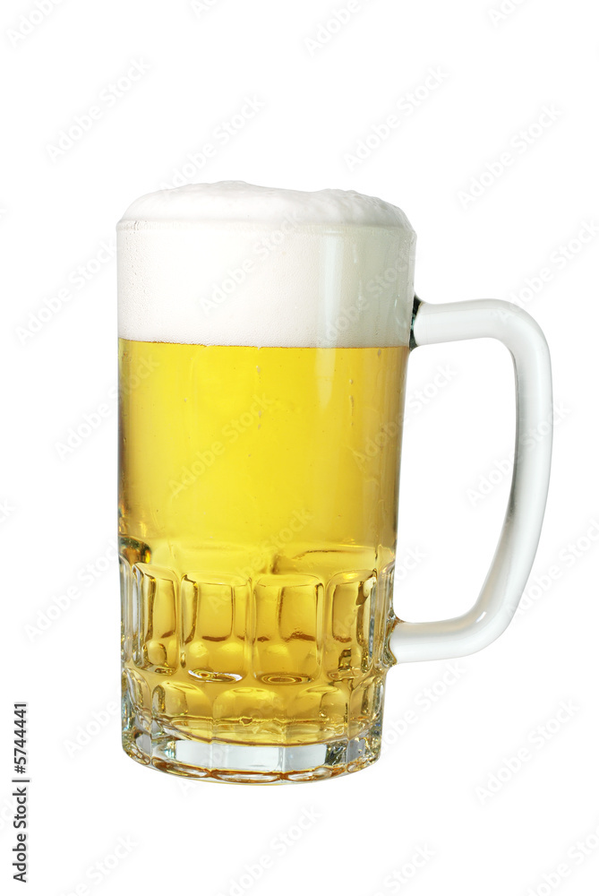 Beer in mug isolated on white background with clipping path. Beer in mug isolated on white background with clipping path.