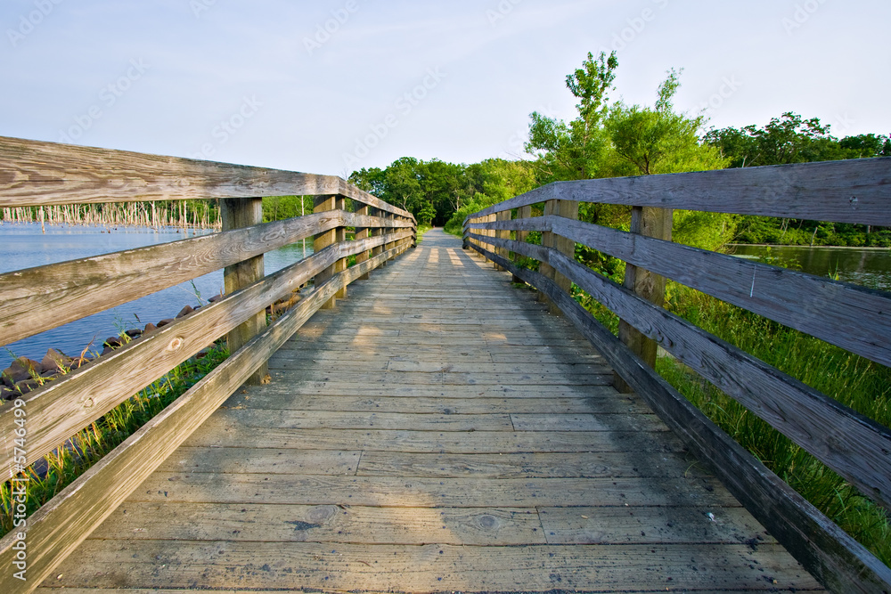 A wooden bridge