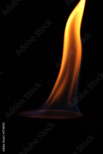 Flame isolated against a black background