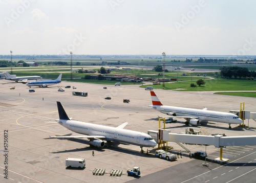 Airplanes in aeroport, before flight