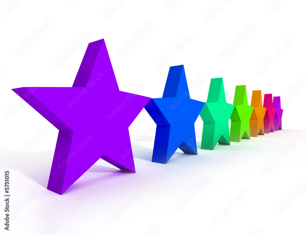 colored stars isolated on white background colored stars isolated on white background