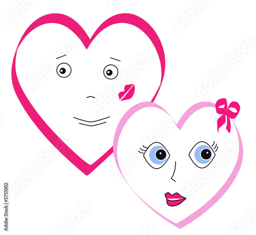 valentine kiss, illustration	