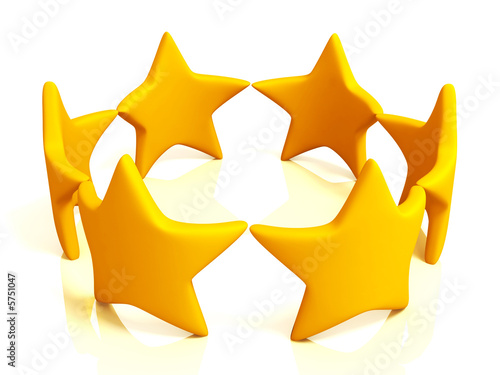 colored stars isolated on white background