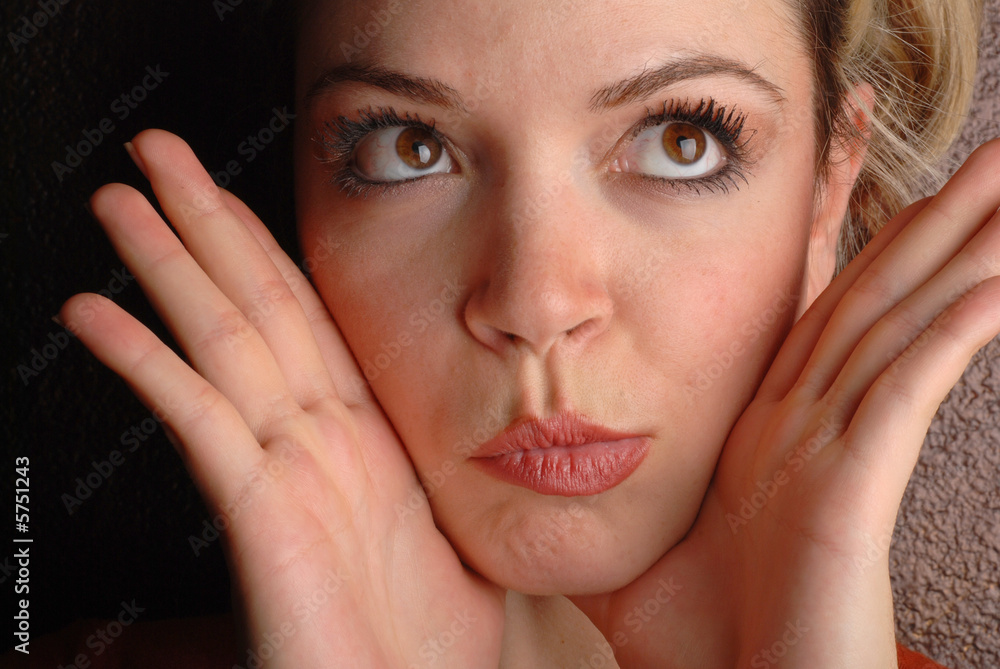 sexy woman has a reckless expression on her face sexy woman has a reckless expression on her face