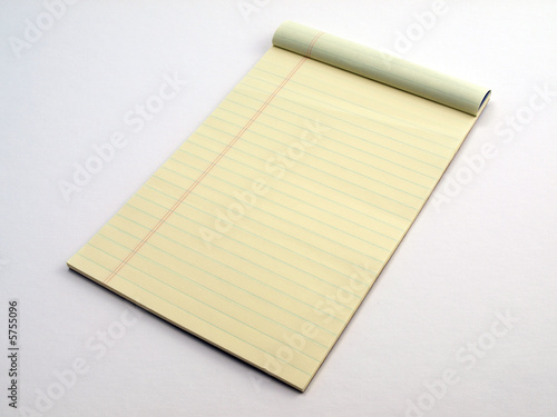 Yellow Legal pad page flipped