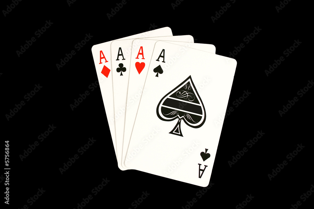Obraz premium Isolated Four aces poker hand