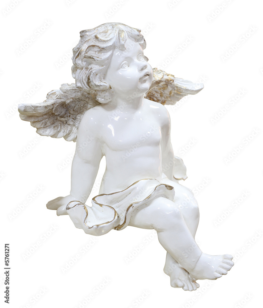 small white angel, isolated on white small white angel, isolated on white