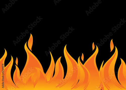 vector fire and flames on black background