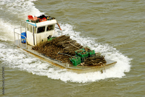 Barge d'ostréiculteur sur la Seudre, Charente Maritime France