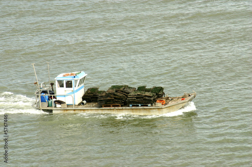 Barge d'ostréiculteur sur la Seudre, Charente Maritime France