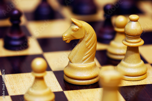A game of chess shown in a shallow depth of field photograph