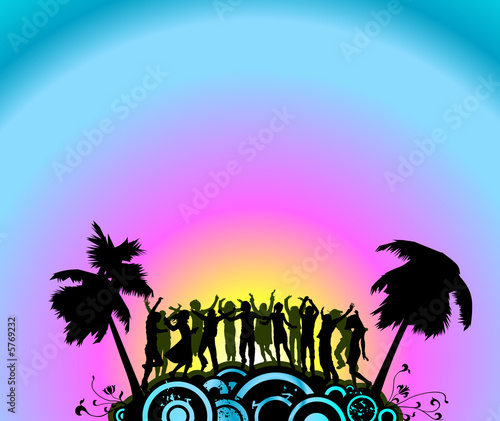 silhouette people dancing o...