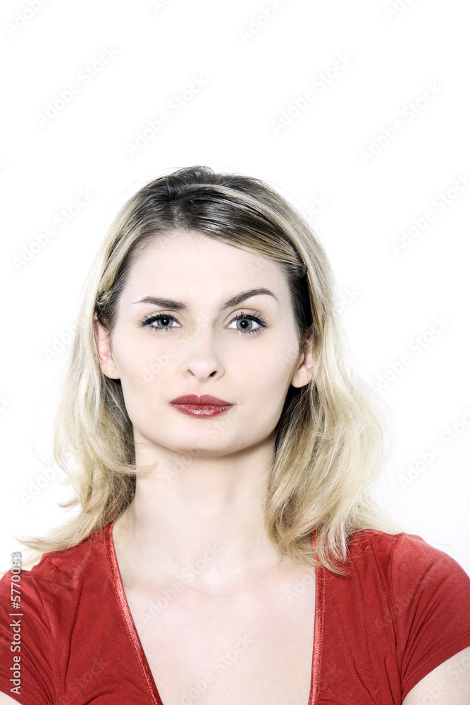 studio shot portrait isolated of young blond long hair woman studio shot portrait isolated of young blond long hair woman
