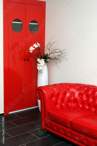 Red sofa, Japanese style room
