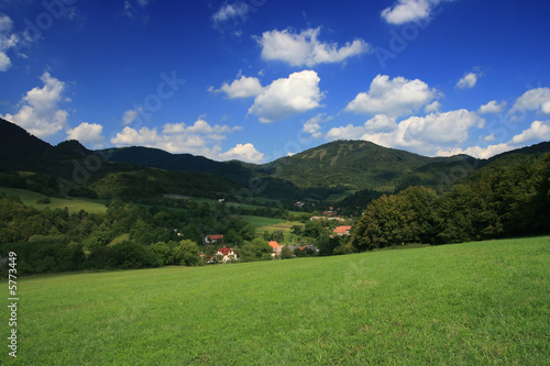 Картината върху платно Village in the valley