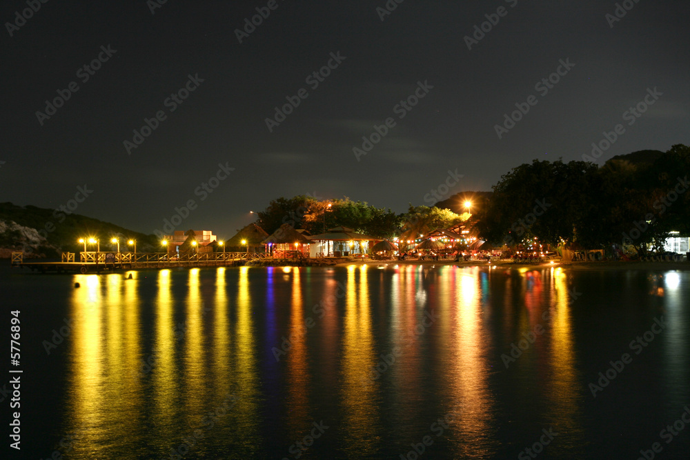 Night lights across the dock