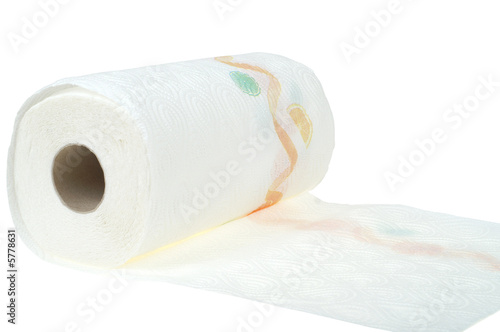 Paper towels isolated on a white background.