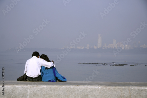 young couple sharing intimate moment, india