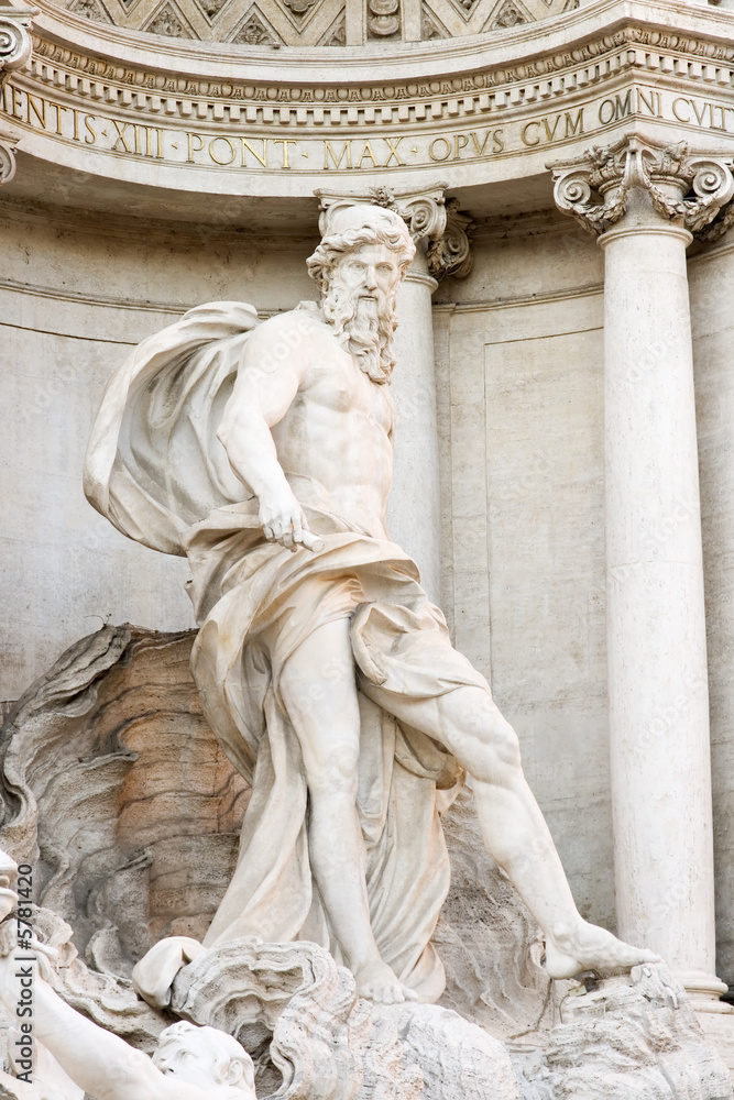 Neptune statue of the Trevi Fountain in Rome, Italy. Neptune statue of the Trevi Fountain in Rome, Italy.