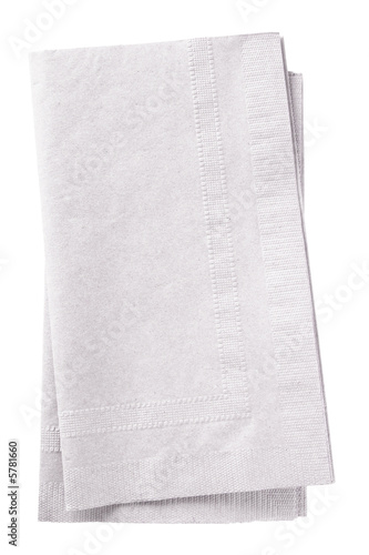 Clipping path included. Stack of two white napkins.
