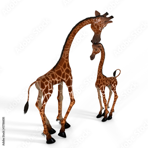 Rendered Image of a really cute giraffe.- with Clipping Path