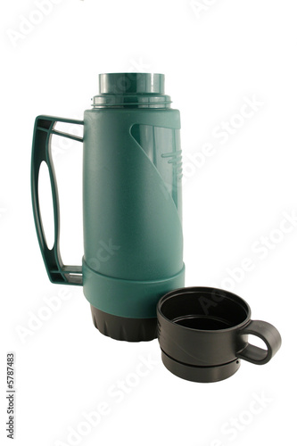 Isolated Green  thermos bottle