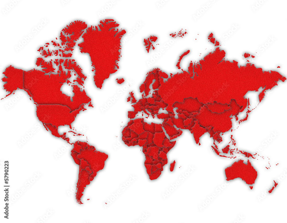 Carte Monde 3D Rouge Stock Illustration Adobe Stock carte-monde-3d-rouge-stock-illustration-adobe-stock