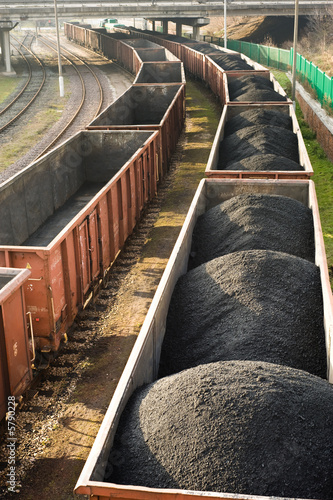 Coal wagons on railway tracks