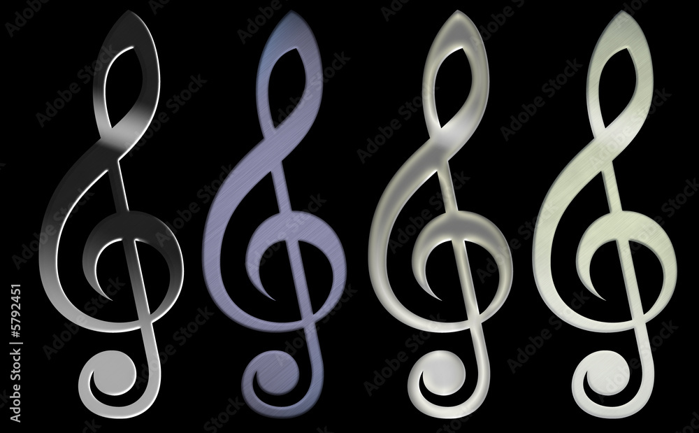 Fototapeta premium Treble Clef - Steel Pack 01