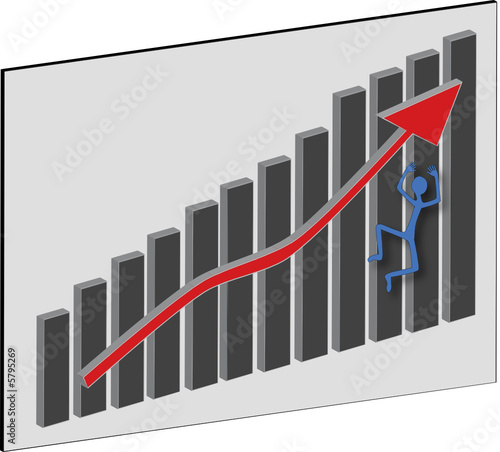 Business Chart with person falling