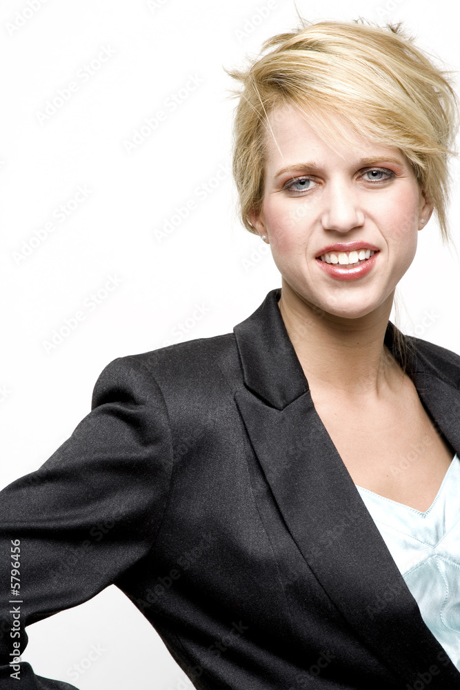 Attractive blonde female with white background. Attractive blonde female with white background.