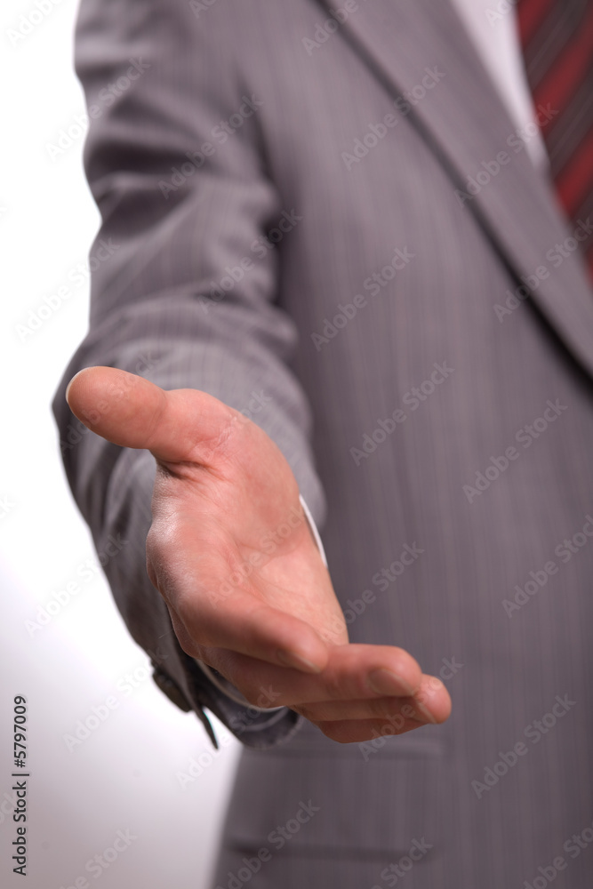 Obraz premium Businessman saying welcome