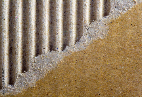 Close-up of a torn cardboard sheet
