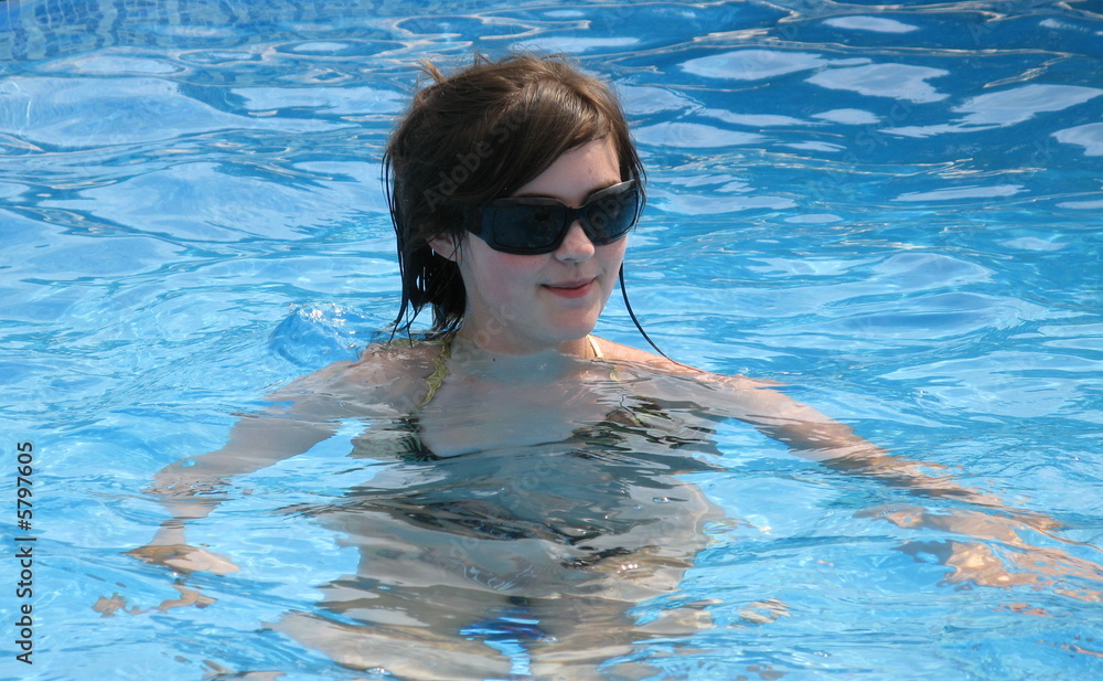 pretty young girl in water