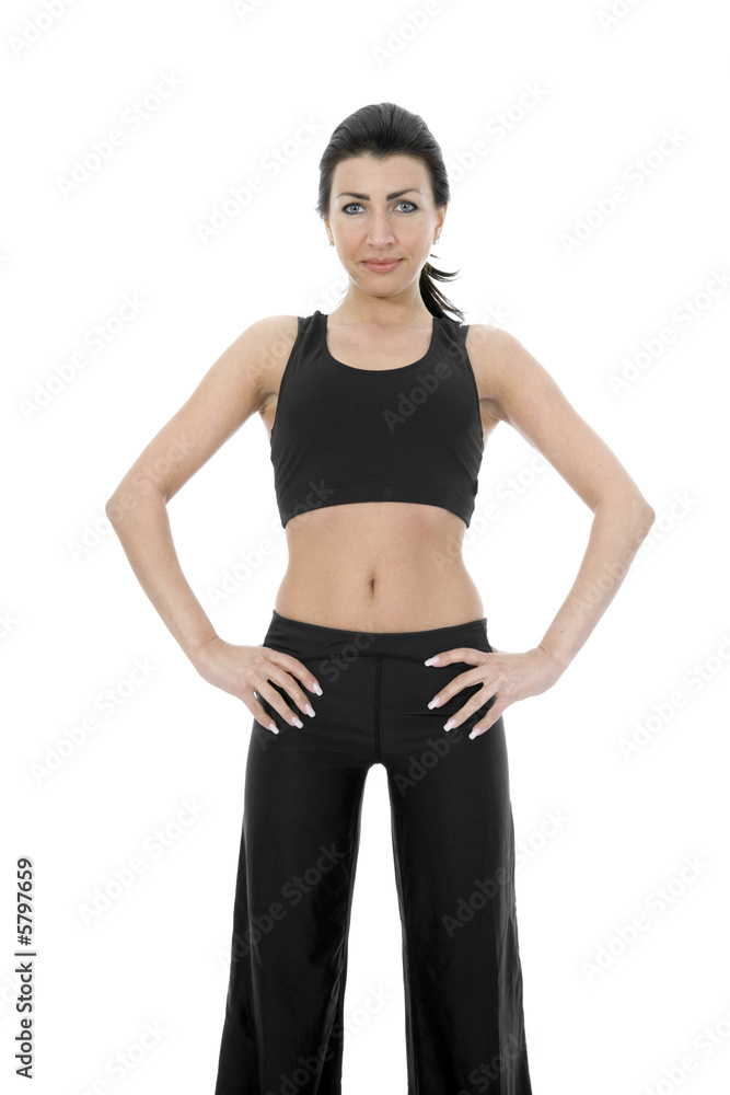woman practicing fitness on isolated background woman practicing fitness on isolated background