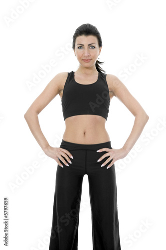 woman practicing fitness  on  isolated background