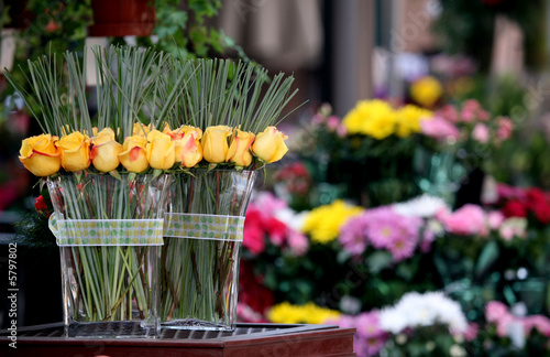 Roses at a Flower Stand
