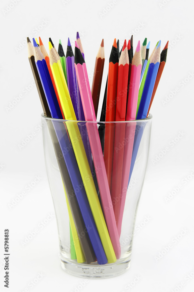 Fototapeta premium color pencil in glass