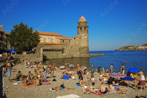 Photography roussillon, côte vermeille : collioure, église et plage